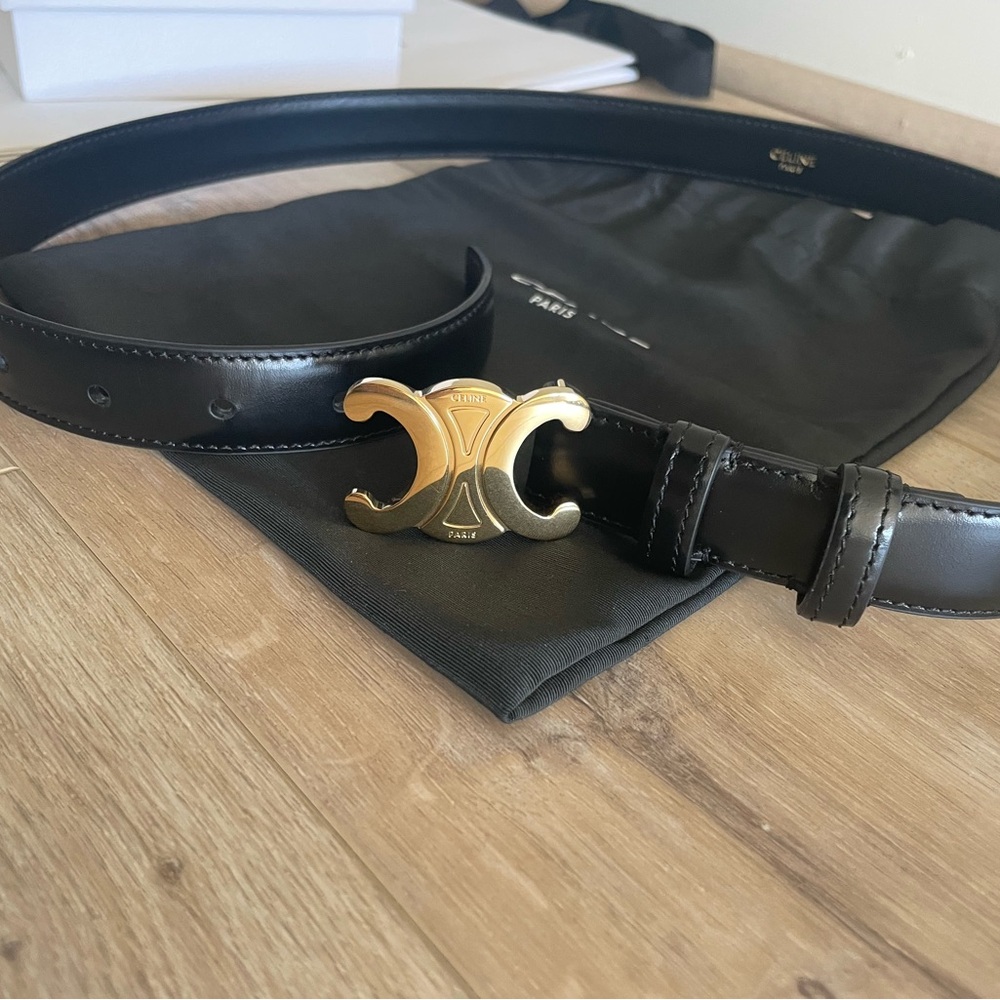 MEDIUM 25MM TRIOMPHE BELT IN TAURILLON LEATHER - Picture 4 of 6